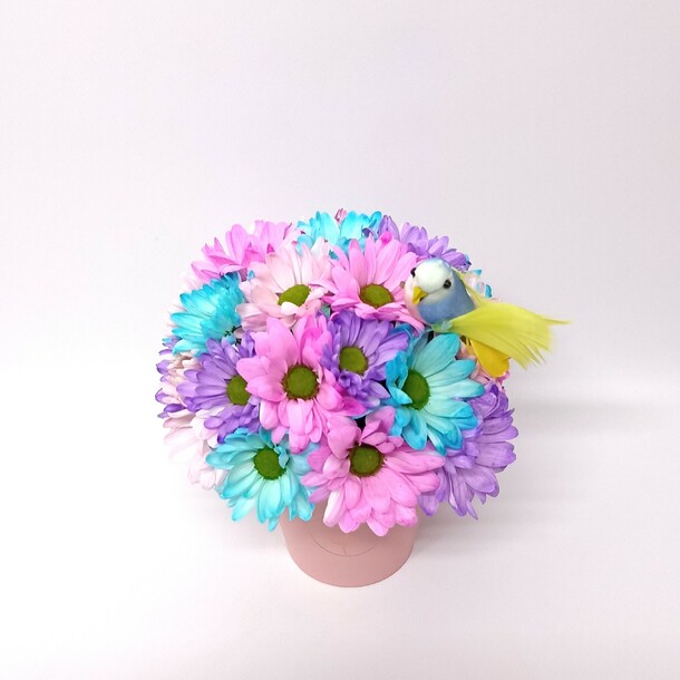 Стаканчик с хризантемой "птичка", артикул F1276721 - 1800 рублей, доставка по городу. Flawery - доставка цветов