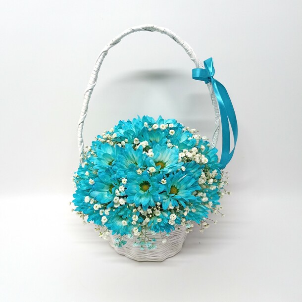 Корзинка хризантем "мальвина", артикул F1290245 - 2700 рублей, доставка по городу. Flawery - доставка цветов