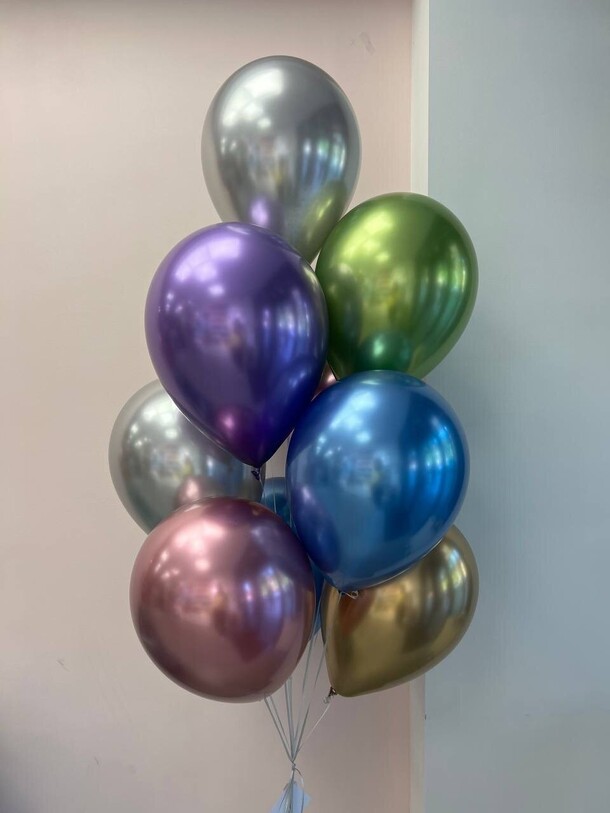 Связка шаров "хром микс", артикул F1264821 - 2290 рублей, доставка по городу. Flawery - доставка цветов