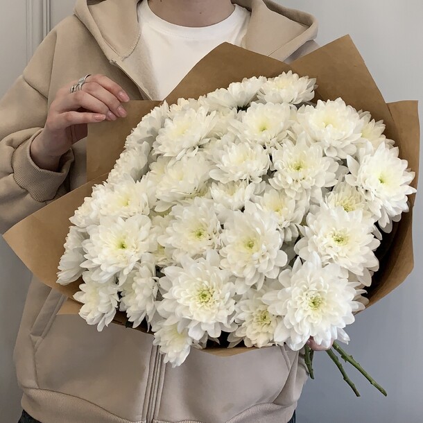 Белоснежные хризантемы, артикул F1325169 - 5000 рублей, доставка по городу. Flawery - доставка цветов