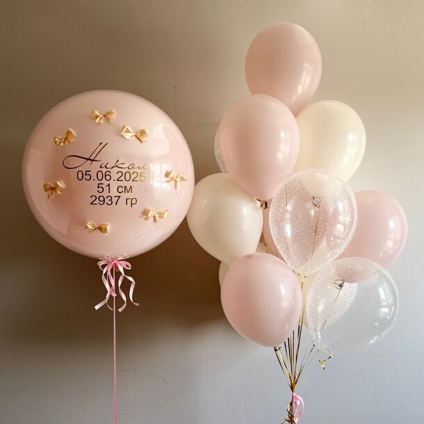 Воздушные шары на выписку девочки 🎀, артикул F1445561 - 6727 рублей, доставка по городу. Flawery - доставка цветов