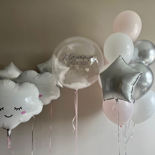 Воздушные шары на выписку девочки, артикул F1445581 - 10273 рублей, доставка по городу. Flawery - доставка цветов