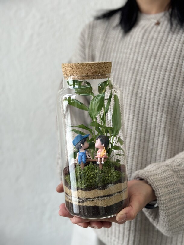 Флорариум с живыми растениями влюбленные 🥰, артикул F1521641 - 11500 рублей, доставка по городу. Flawery - доставка цветов