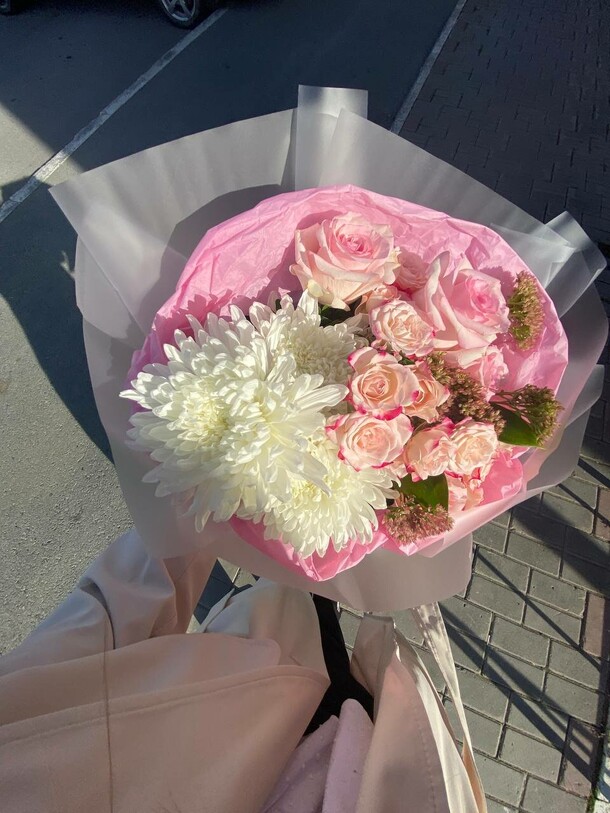 Розовый букет, артикул F1145759 - 7263 рублей, доставка по городу. Flawery - доставка цветов