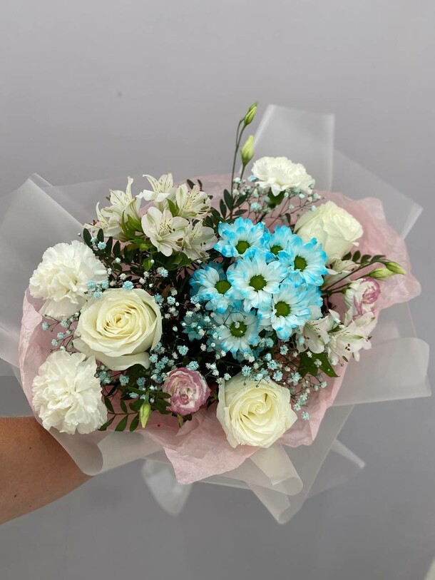 Композиция жемчужный рассвет, артикул F1301314 - 4734 рублей, доставка по городу. Flawery - доставка цветов