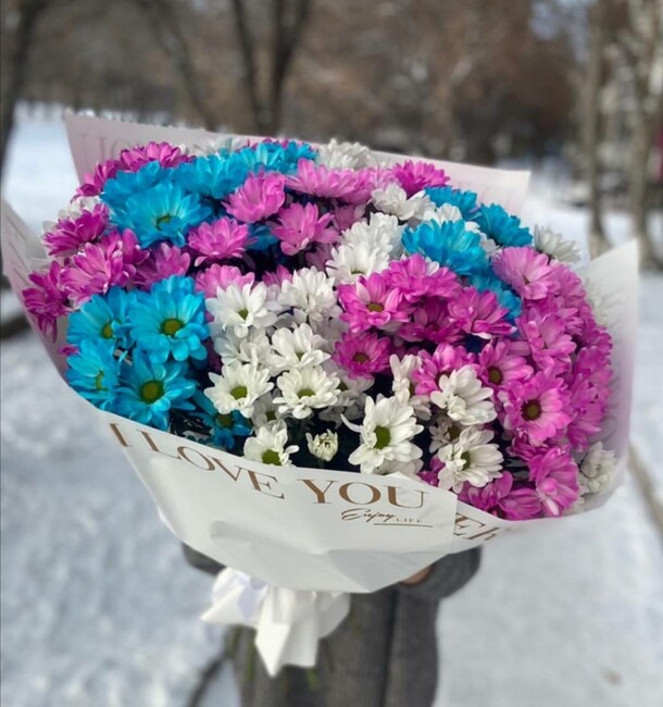 Хризантемы для мамочки, артикул F1344587 - 7811 рублей, доставка по городу. Flawery - доставка цветов