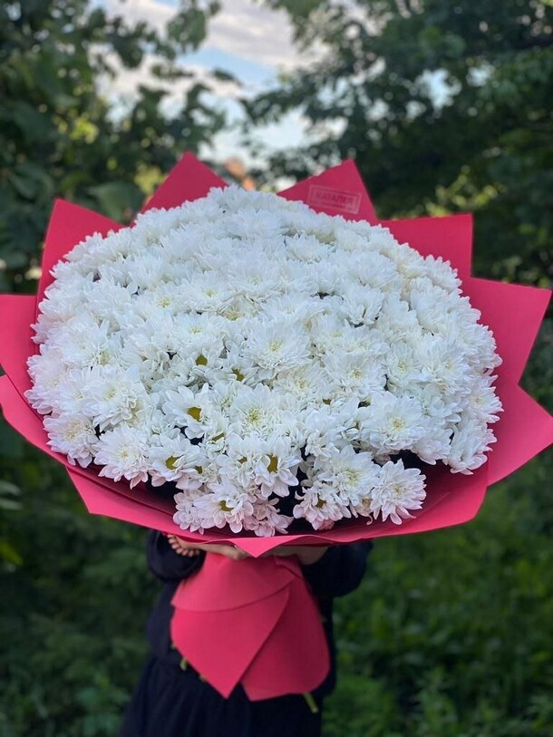 Букет 25 хризантем, артикул F1232243 - 11770 рублей, доставка по городу. Flawery - доставка цветов