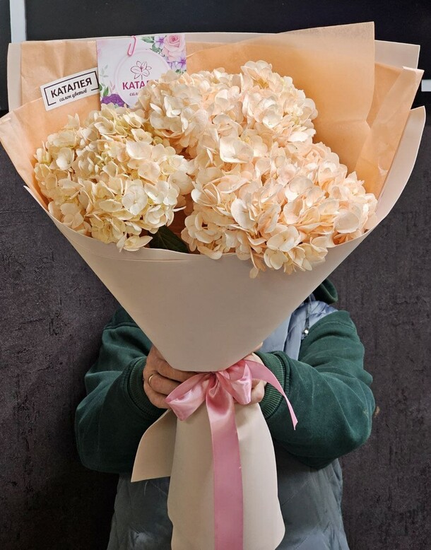 Букет гортензий, артикул F1234594 - 5551 рублей, доставка по городу. Flawery - доставка цветов