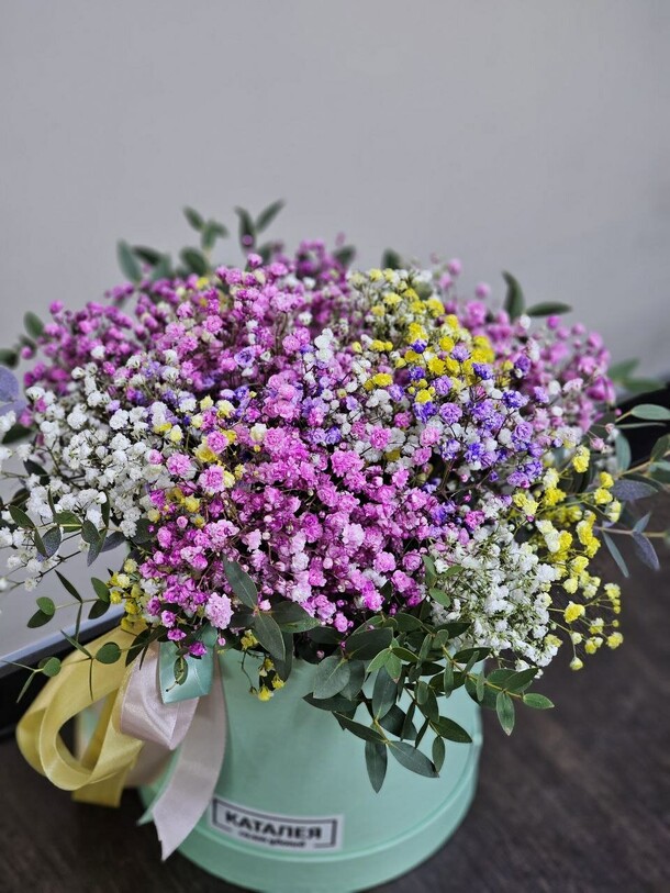 Коробочка с гипсофилой, артикул F1244281 - 6911 рублей, доставка по городу. Flawery - доставка цветов