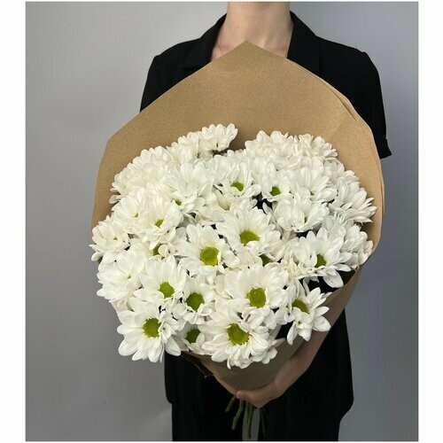 Хризантема кустовая в крафте, артикул F1285290 - 3443 рублей, доставка по городу. Flawery - доставка цветов