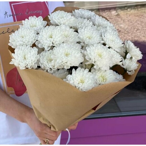 Хризантема кустовая белая, артикул F1286128 - 3432 рублей, доставка по городу. Flawery - доставка цветов