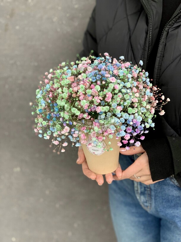 Радужное облако в стаканчике, артикул F1284376 - 1490 рублей, доставка по городу. Flawery - доставка цветов