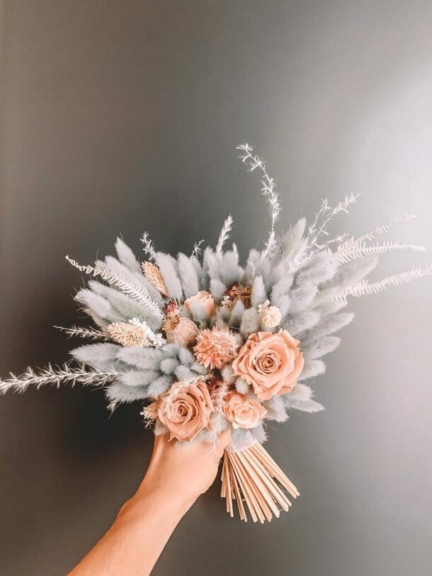 Букет из сухоцветов с лагурусом, артикул F1281450 - 8346 рублей, доставка по городу. Flawery - доставка цветов