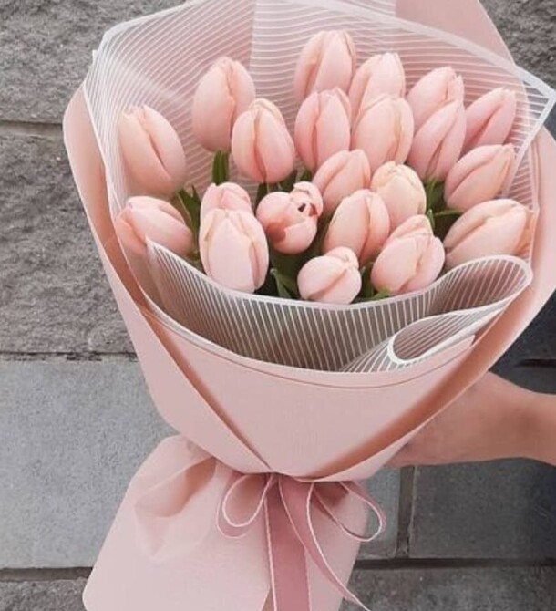 Букет нежных тюльпанов, артикул F1384134 - 8030 рублей, доставка по городу. Flawery - доставка цветов