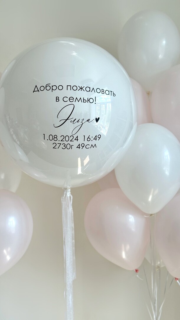 Набор шаров на выписку девочки, артикул F1360187 - 6900 рублей, доставка по городу. Flawery - доставка цветов