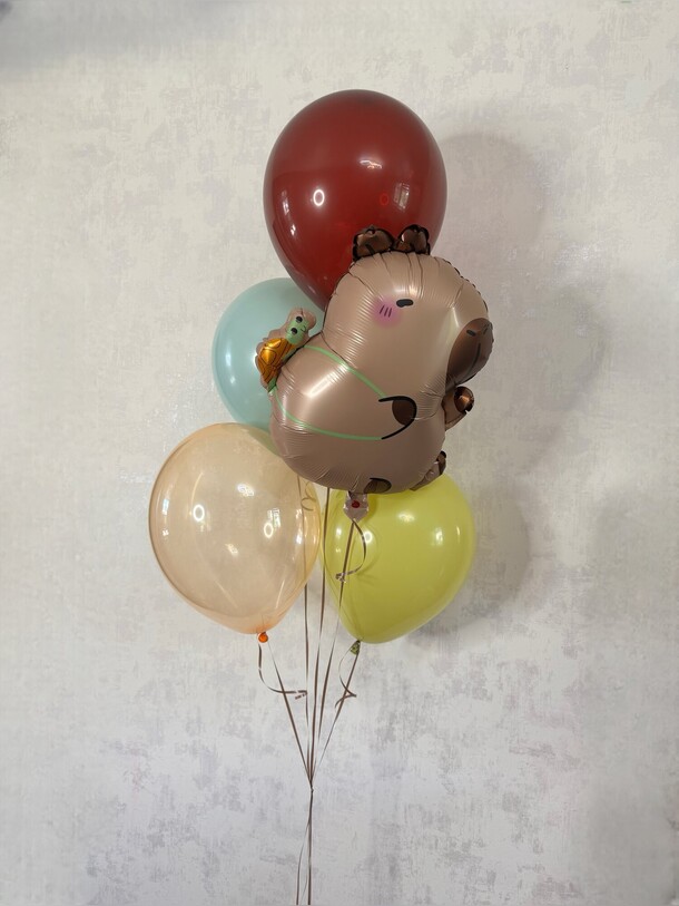 Набор воздушных шаров капибара, артикул F1457727 - 1570 рублей, доставка по городу. Flawery - доставка цветов