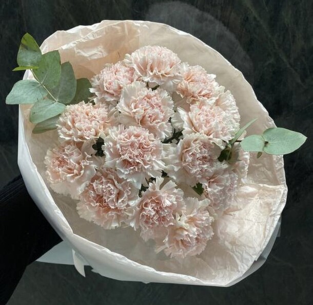 Букет диантусы и эвкалипт, артикул F1339847 - 5355 рублей, доставка по городу. Flawery - доставка цветов