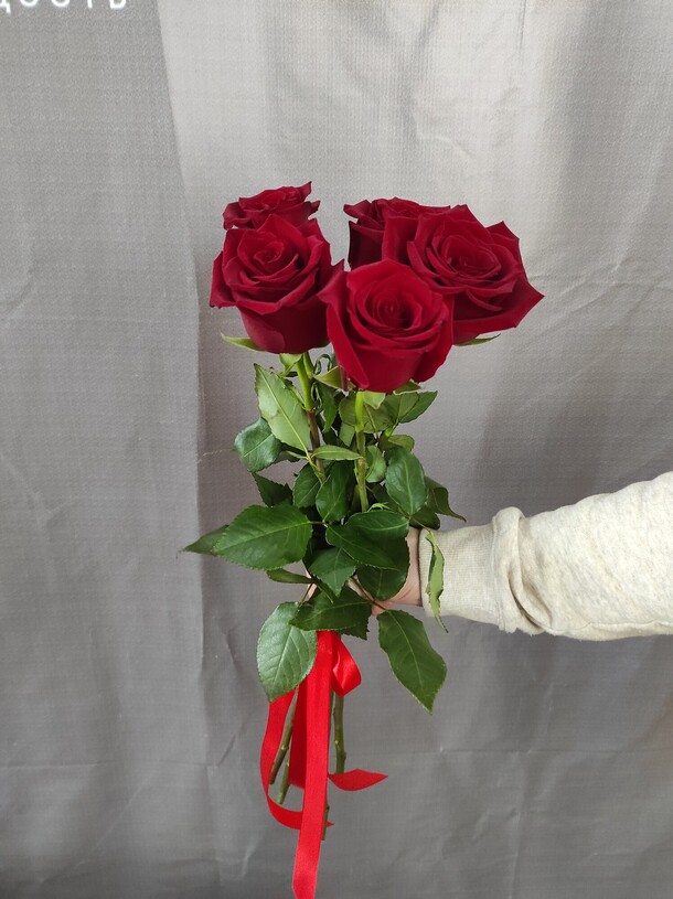 5 роз премиум класса, артикул F1164469 - 2700 рублей, доставка по городу. Flawery - доставка цветов