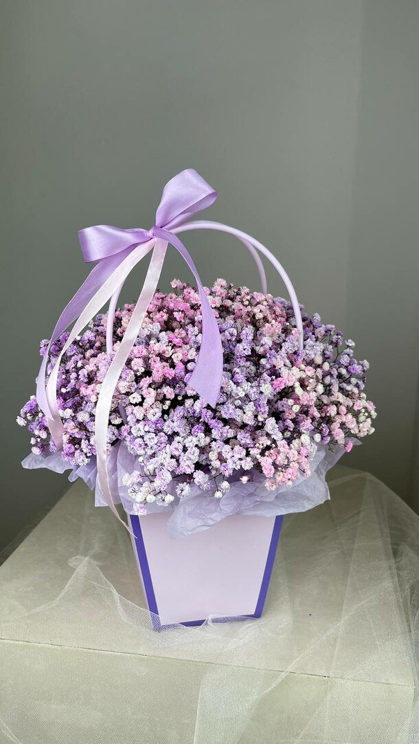 Сумка из гипсофил, артикул F1435570 - 3204 рублей, доставка по городу. Flawery - доставка цветов