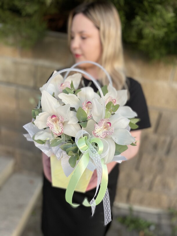 Сумка стойких орхидей, артикул F1320110 - 3630 рублей, доставка по городу. Flawery - доставка цветов