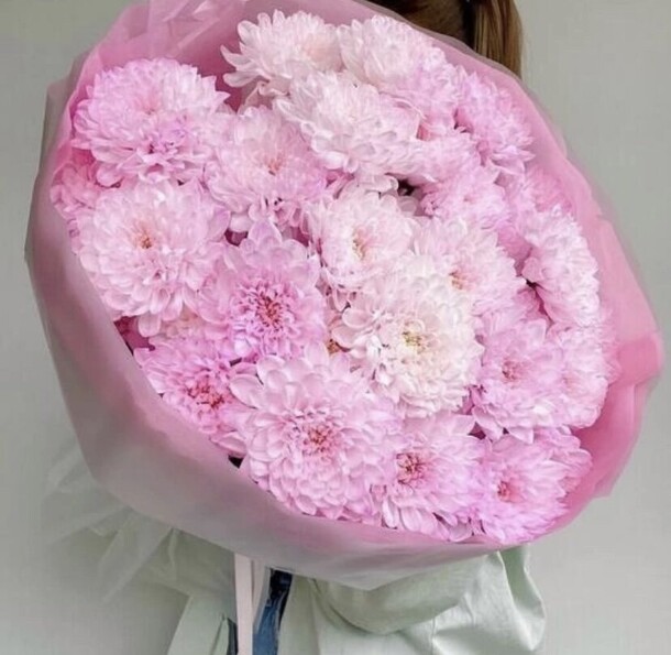 Букет из розовой хризантемы *7, артикул F1419985 - 4100 рублей, доставка по городу. Flawery - доставка цветов