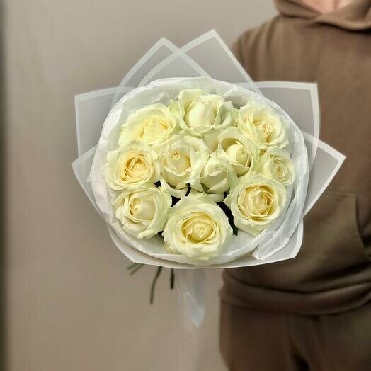 Белые розы букет, артикул F1174582 - 4565 рублей, доставка по городу. Flawery - доставка цветов