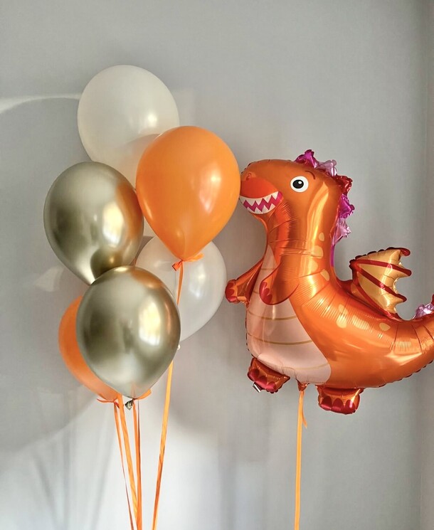 Набор оранжевый динозаврик, артикул F1383000 - 4420 рублей, доставка по городу. Flawery - доставка цветов