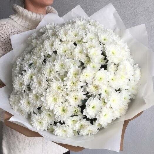 Большой букет из 15 хризантем, артикул F1213501 - 6800 рублей, доставка по городу. Flawery - доставка цветов