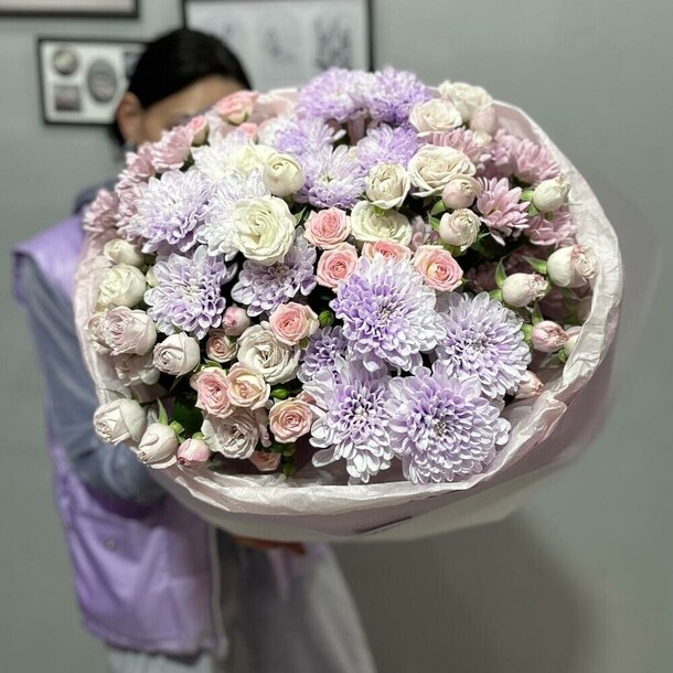 Букет «это любовь»💜, артикул F1318055 - 7500 рублей, доставка по городу. Flawery - доставка цветов