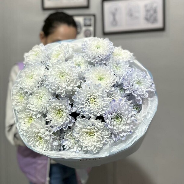 Букет кружевных хризантем 💙, артикул F1359655 - 3100 рублей, доставка по городу. Flawery - доставка цветов