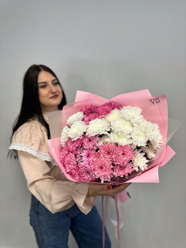 Кустовые хризантемы микс, артикул F1378462 - 4070 рублей, доставка по городу. Flawery - доставка цветов