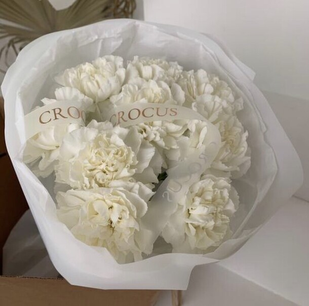 Белоснежные диантусы, артикул F1449295 - 3250 рублей, доставка по городу. Flawery - доставка цветов