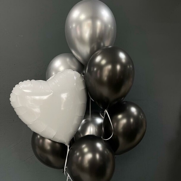 Сет шаров «черный жемчуг», артикул F1302507 - 1790 рублей, доставка по городу. Flawery - доставка цветов