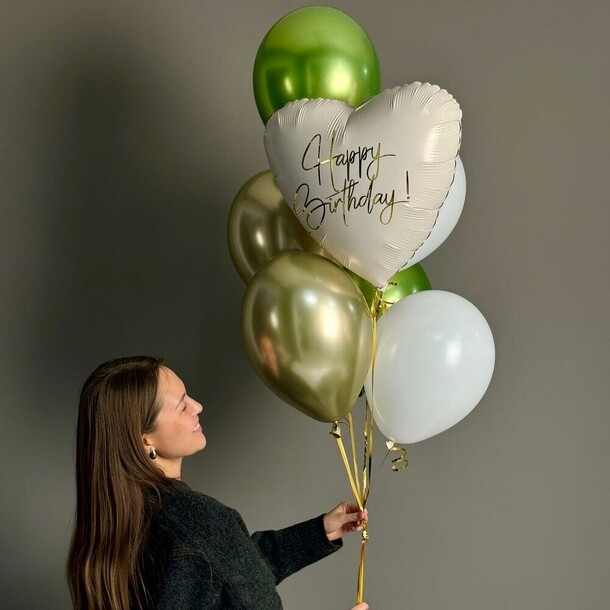 Фонтан шаров «с днем рождения», артикул F1328449 - 2390 рублей, доставка по городу. Flawery - доставка цветов