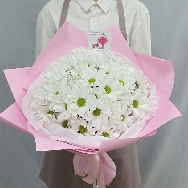 Букет кустовые хризантемы 5, артикул F1333607 - 2390 рублей, доставка по городу. Flawery - доставка цветов