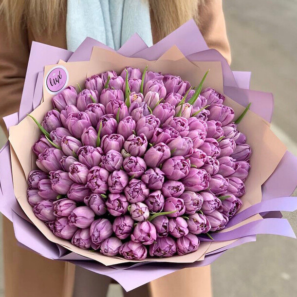 Лавандовые пионовидные тюльпаны, артикул F1363252 - 35000 рублей, доставка по городу. Flawery - доставка цветов