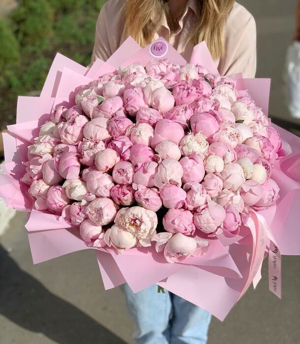 Пионы розовые, артикул F1428169 - 110000 рублей, доставка по городу. Flawery - доставка цветов