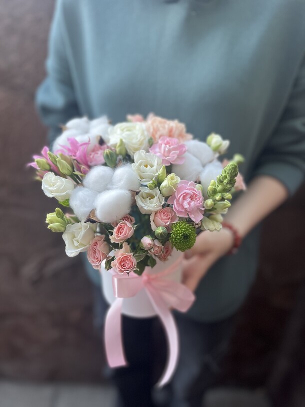 Нежная коробочка с хлопком, артикул F1344484 - 2990 рублей, доставка по городу. Flawery - доставка цветов