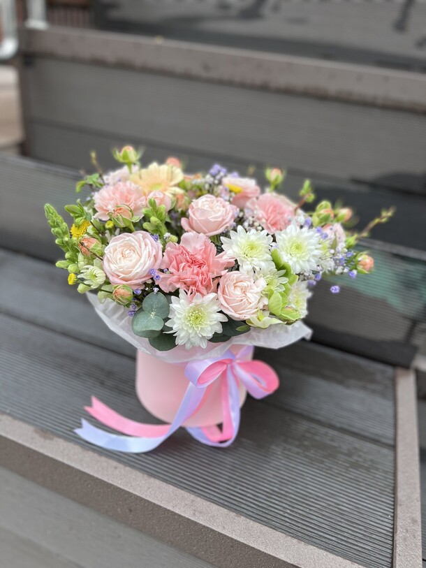 Композиция с пионовидными розами, артикул F1410619 - 4990 рублей, доставка по городу. Flawery - доставка цветов