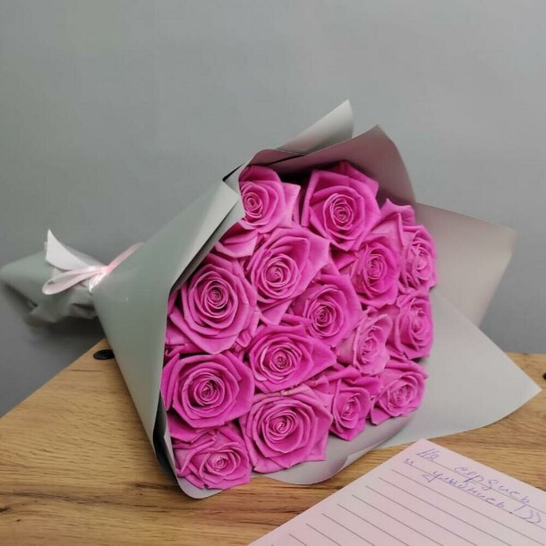 15 малиновых роз аква 50 см, артикул F1311535 - 5459 рублей, доставка по городу. Flawery - доставка цветов