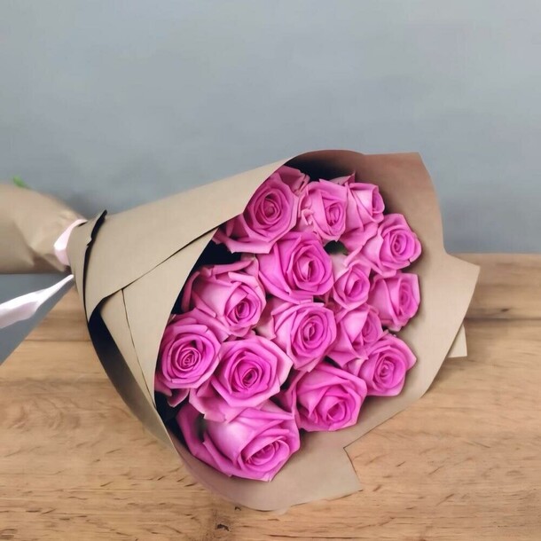 15 розовых роз аква 40 см, артикул F1311946 - 5110 рублей, доставка по городу. Flawery - доставка цветов