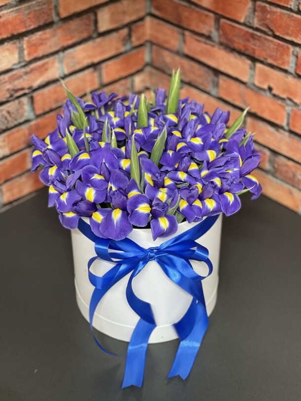 Ирисы синий, артикул F1180312 - 10630 рублей, доставка по городу. Flawery - доставка цветов