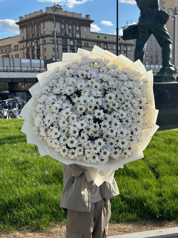 Букет из 75 шт хризантема, артикул F1314378 - 33913 рублей, доставка по городу. Flawery - доставка цветов