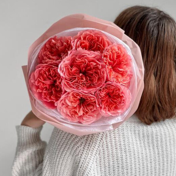 Букет ажурных пионовых роз candy, артикул F1480087 - 2345 рублей, доставка по городу. Flawery - доставка цветов