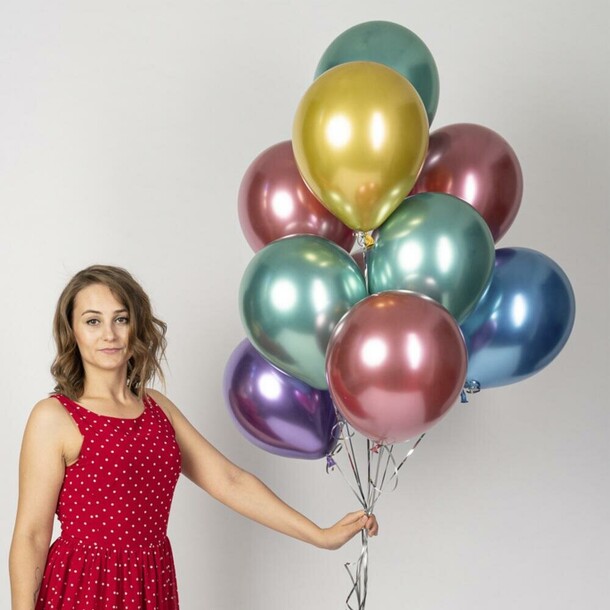 Фонтан из 9 шаров хром, артикул F1326029 - 2400 рублей, доставка по городу. Flawery - доставка цветов