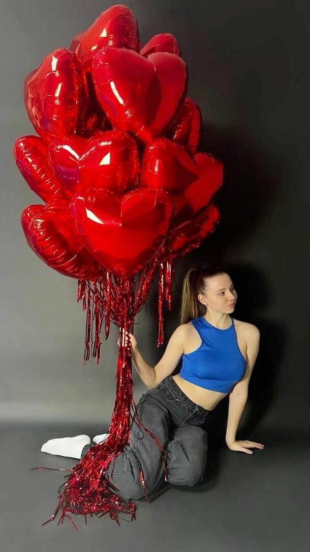 Фольгированные гелиевые сердца, артикул F1329753 - 10650 рублей, доставка по городу. Flawery - доставка цветов
