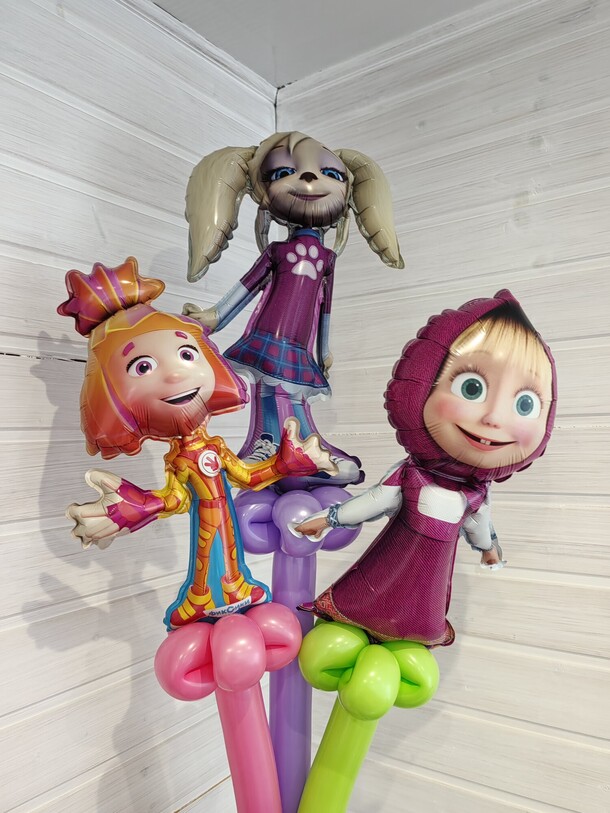 Шар игрушка мини фигуры 3 шт, артикул F1382313 - 1200 рублей, доставка по городу. Flawery - доставка цветов