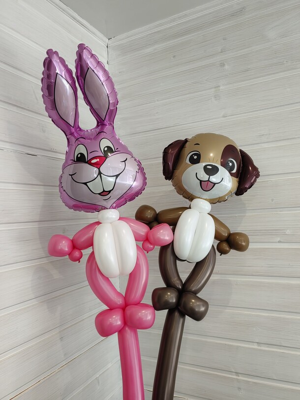 Шар - игрушка мини собачка и зайчик, артикул F1414844 - 1700 рублей, доставка по городу. Flawery - доставка цветов