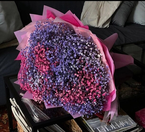 Букет радужной гипсофилы, артикул F1329603 - 25410 рублей, доставка по городу. Flawery - доставка цветов