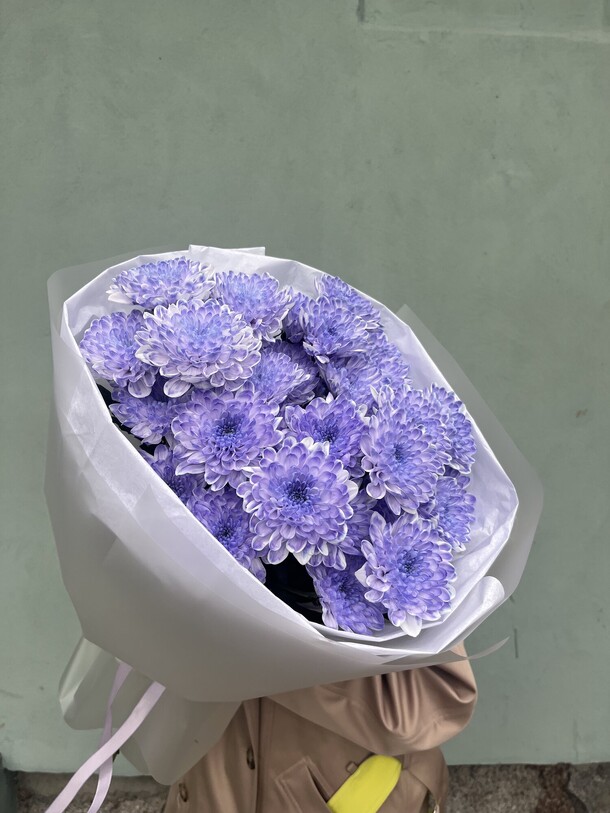 Хризантемы 💜, артикул F1420226 - 2999 рублей, доставка по городу. Flawery - доставка цветов